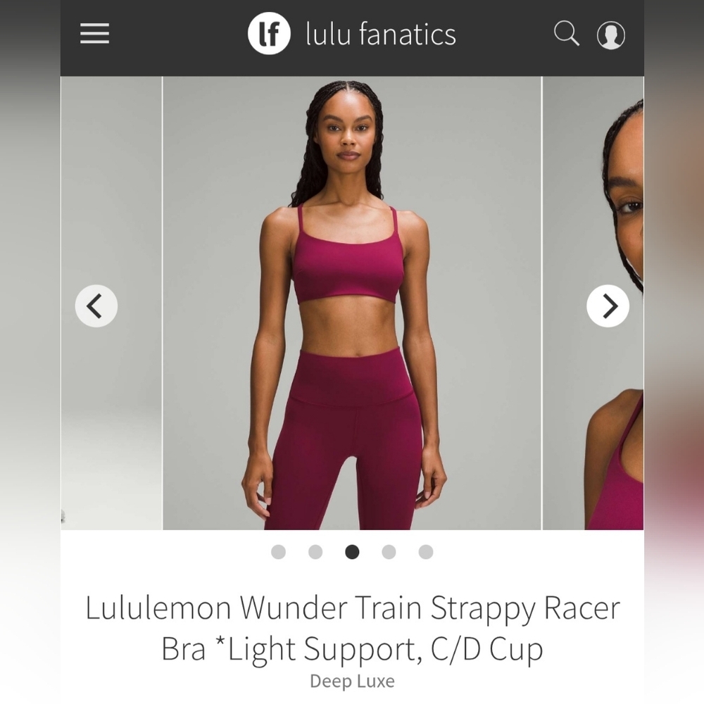 Lululemon Wunder Train Strappy Racer Bra